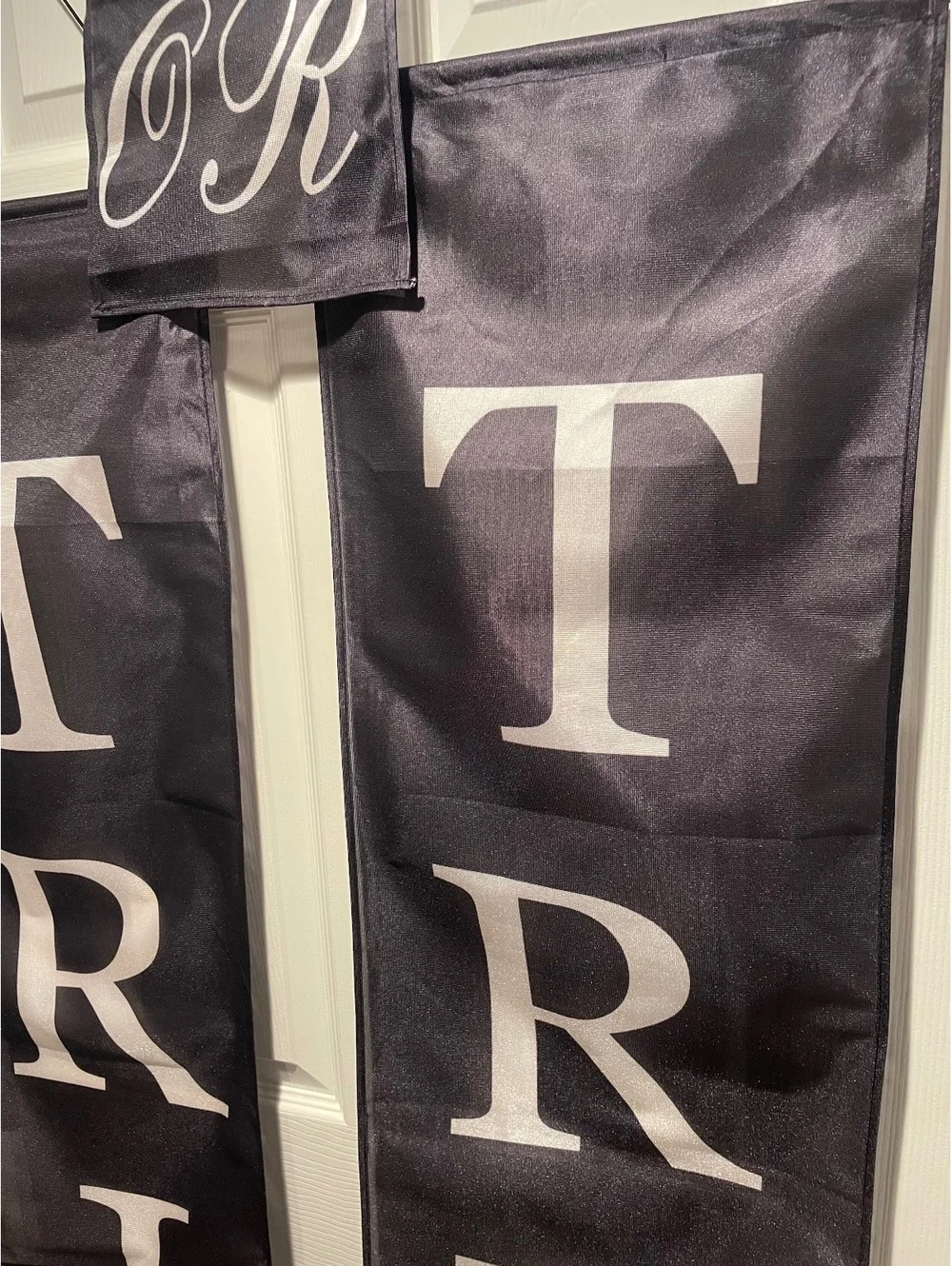 Large Halloween Trick Or Treat Front Door Banner 3 Piece Set Black Fabric New